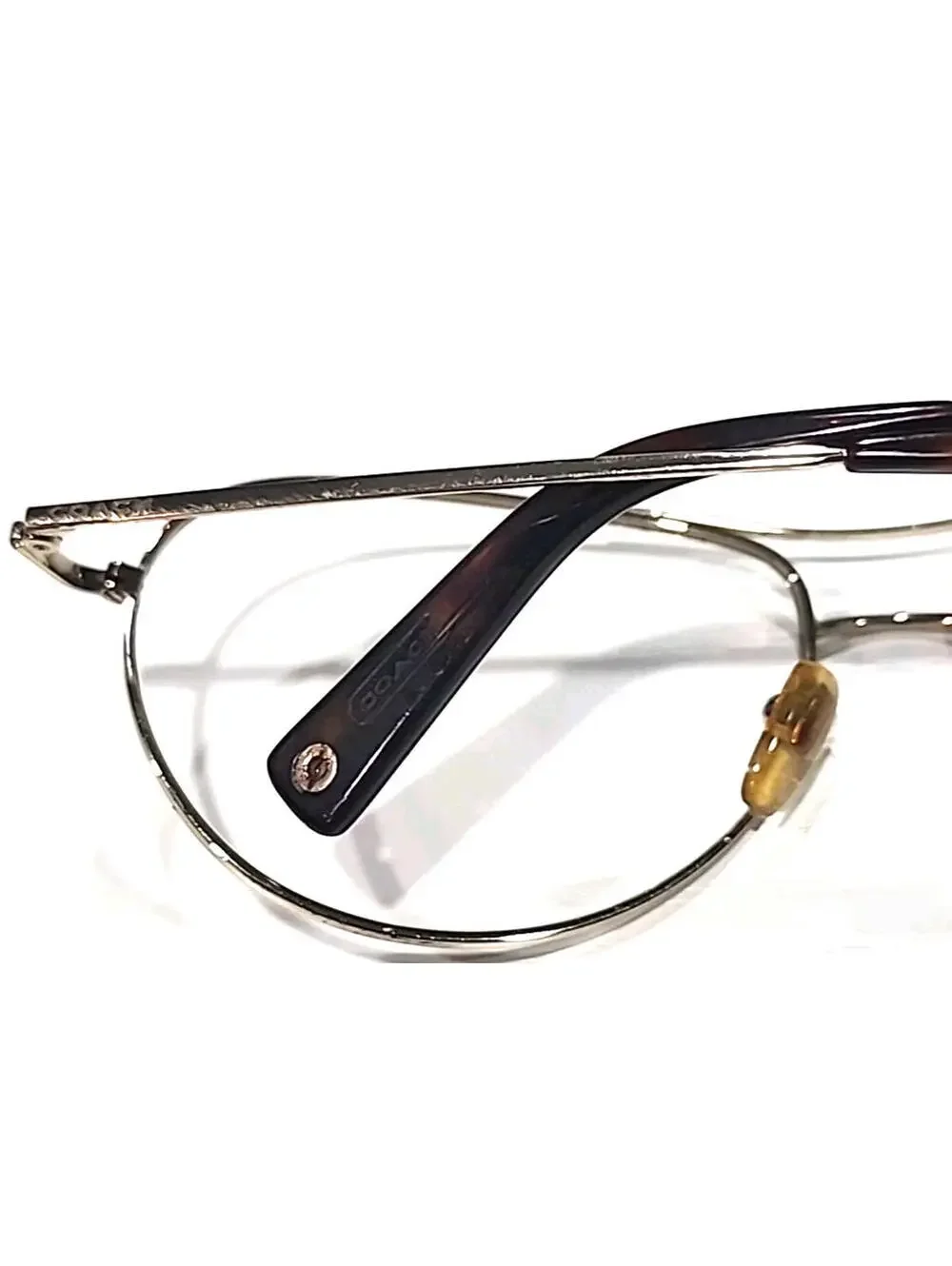 Coach S538 No Lenses Gold Metal Oval Sunglasses Frame Only 61-16 130